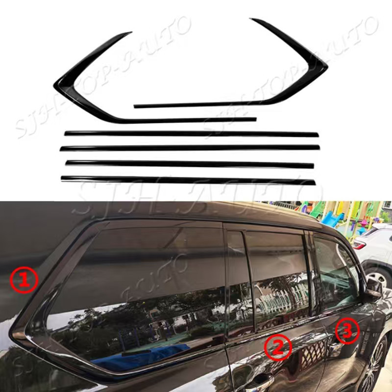 Suitable for 15-21 Lexus Lx570 Modified Car Window Bright Black Trim Strips, Body Trim Strips, Black Warrior Accessories