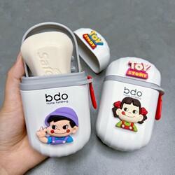 Soap Box, Travel Soap Box, Portable Lid, Drainable, Creative, Cute, Sealed, with Lid, Travel, Business Trip, Laundry Soap Box