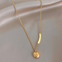 Hong Kong (designer) RVY 2021 new necklace female smiley face collarbone neck chain pendant tide light luxury niche