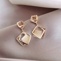 Hong Kong (designer) RVY 2021 new earrings female Joker simple geometric temperament square earrings earrings