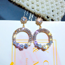 Hong Kong (designer) RVY 2021 new earrings European and American fashion water drops rhinestone geometric earrings