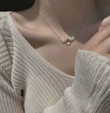 Дизайнерское золотое летнее ожерелье, цепочка до ключиц, Гонконг, розовое золото, легкий роскошный стиль