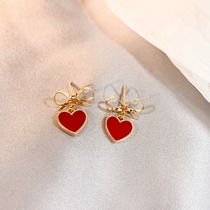 Hong Kong (designer) RVY 2021 New Tide heart earrings female senior sense light luxury niche jewelry