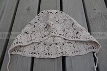Woodpecker * Pure hand hook linen knit hat hollow hand woven crochet flower head cap original design