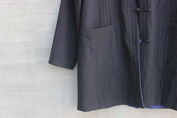 Tang phù hợp với nam phong cách Trung Quốc mùa thu nam áo khoác dài tay hai bên mặc áo sơ mi retro Trung Quốc quốc phục kích thước lớn màu đen quần áo nam