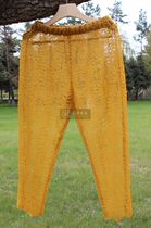 Wood Xi produced lace hollow flower perspective leggings personality pants original design West Window