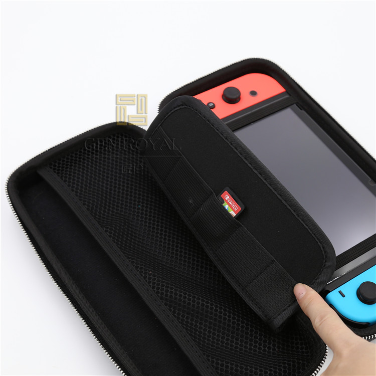 Nintendo Switch trò chơi giao diện điều khiển bằng da áp lực lưu trữ túi hộp bảo vệ túi da trường hợp silicone đơn giản - PS kết hợp cáp sạc baseus