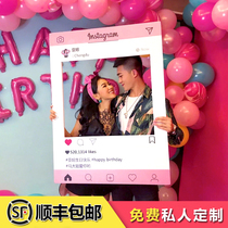 Custom ins photo frame Photo frame Circle of friends microblogging INS travel photography wedding hollow event frame