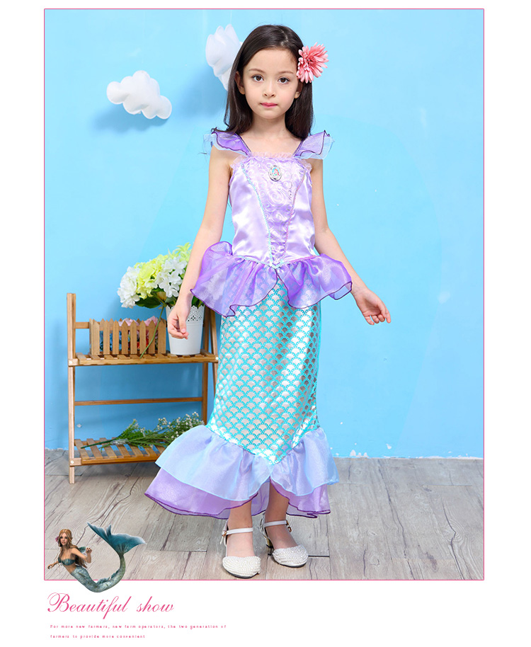 Halloween quần áo trẻ em Disney công chúa váy cô gái mùa thu váy nàng tiên cá công chúa trẻ em trình diễn váy đồ trẻ em