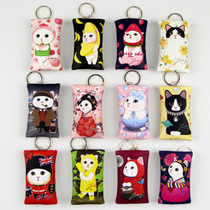 Jetoy Korean cute cat keychain leather coin bag portable mini coin wallet women carry lipstick bag