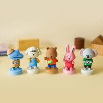 Korean dailylike cute cartoon doll stamp seal desktop ins decoration hand account diy decorative stamp