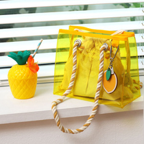 2nul Korean jelly transparent fashion shoulder bag summer travel holiday large capacity beach bag womens bag