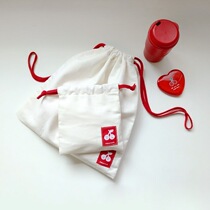 South Korean malling booth small freshening skin cotton fabric bag cute cherry buns mouth cashier bag drawing rope Makeup Bag
