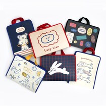 Korea Romane cute a4 file bag student tutoring bag Data storage bag Cartoon hand carry portable document bag