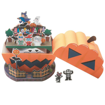 Paper model making DIY handwork educational toy Halloween cartoon pumpkin carton 3D three-dimensional paper model