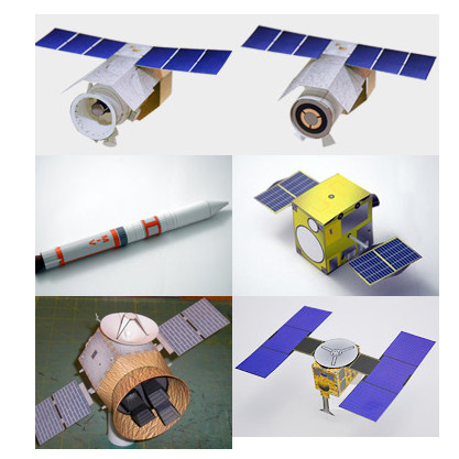 Space satellite cosmic rocket 3D stereo paper model DIY manually made children's puzzle folder toys