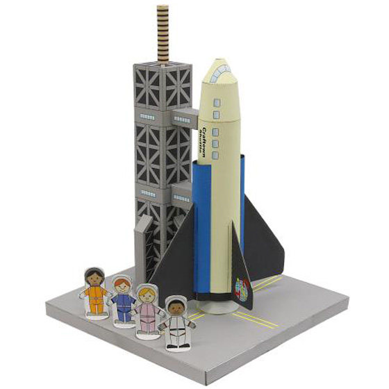 Paper Mold Making DIY Handwork Puzzle Toy Cartoon Space Shuttle Universe Spacecraft 3D Solid Paper Model