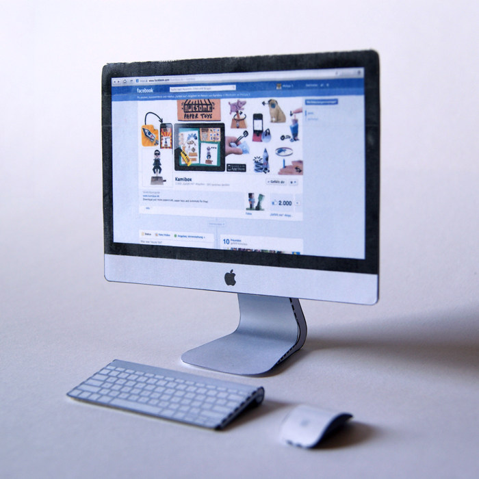 Apple iMac computer household appliances 3D stereo paper model DIY manually made children's puzzle folding toys