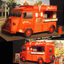 Paper mold making book DIY manual work educational toy fast food car take-out car scene 3D three-dimensional paper model