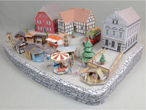 Paper model making DIY manual work mini city scene House Town building 3D building origami
