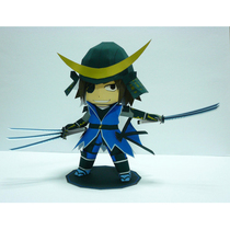Cartoon Warring States General Date Masamune 3D three-dimensional paper model DIY handmade childrens origami educational toys