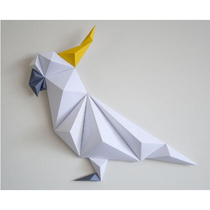Decorative parrot hanging ornament 3D three-dimensional paper model DIY handmade childrens educational origami toy