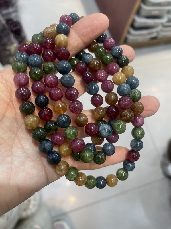 Women's Multi-Circle Bracelet Made of Natural Tourmaline, New Autumn Style, Gift for Mother, Mom, Girlfriend, Birthday Gift, 8mm, 108 Beads Women's Multi-Circle Bracelet Made of Natural Tourmaline, New Autumn Style, Gift for Mother, Mom, Girlfriend, Birthday Gift, 8mm, 108 Beads