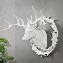 Creative simulation deer head wall hanging European animal head wall decoration Retro living room background wall decoration pendant