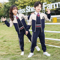 School uniform for elementary school students Chunqiu Three sets of childrens suit kindergarten garden to serve a hungry grade Inléon wind sportswear
