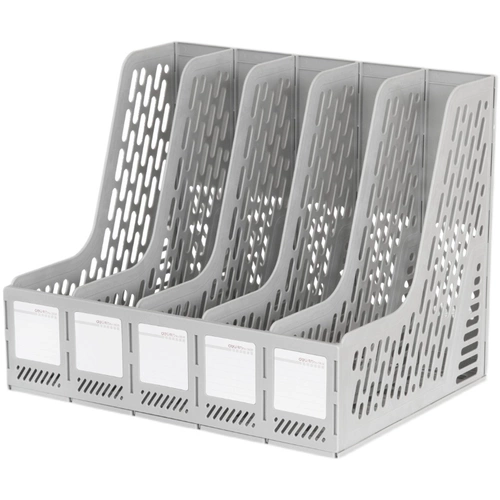 Deli 9838 Пятиколоновый файл -коробка корзина на рабочем столе полки офис пять книжных рамков с рамы рамы рамы простой пластиковой отдел