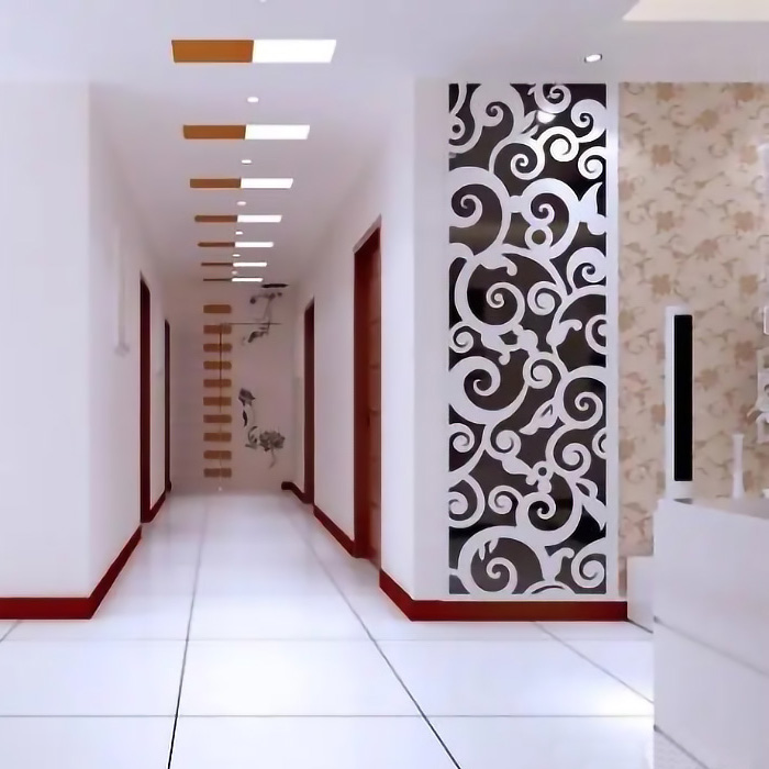 Manufacturers custom-made paint tempered non-film desktop TV dining room background wall back paint glass black background white flower European spin