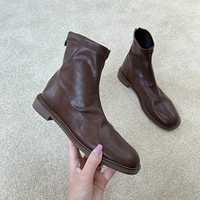 Martens, зимние утепленные короткие сапоги, черные челси с квадратным носком, ботинки, 2021 года, низкий каблук