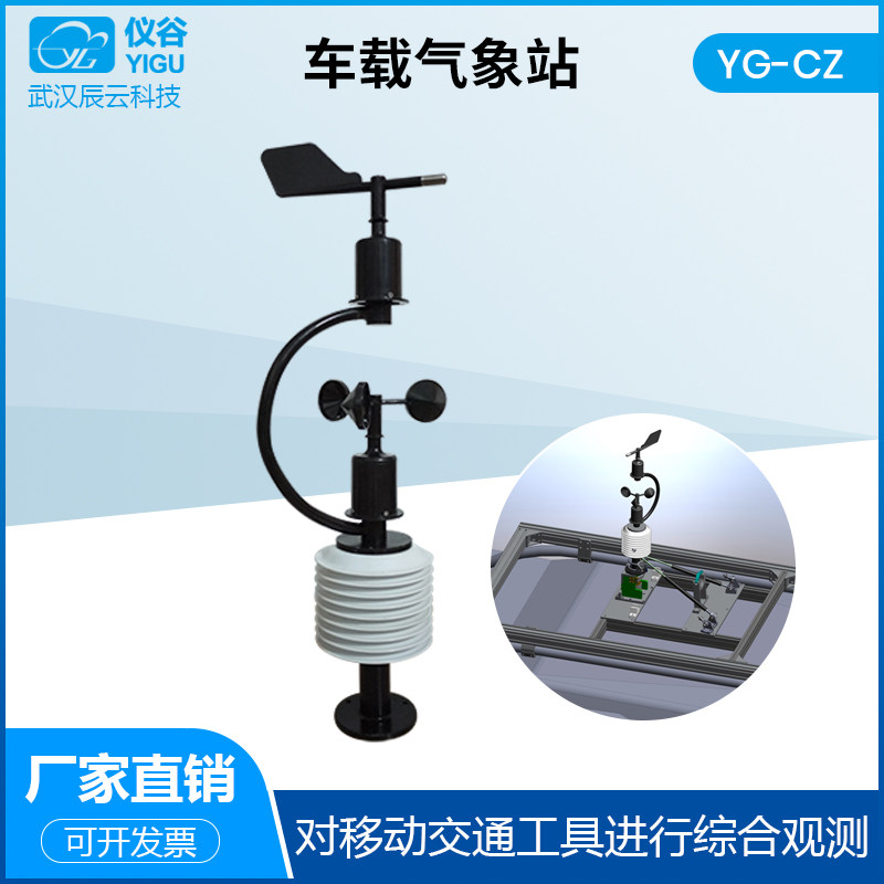 YG-CZ vehicle Weather Station Mobile Environment Monitor wind speed direction atmospheric temperature and humidity pressure light