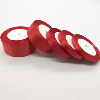 Wedding red ribbon tied quilt ribbon ribbon pulled flower color belt Wedding gift packaging tied money woman dowry red rope