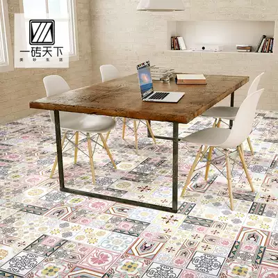 Pink hipster tile color mixed parquet piece kitchen dressing room tile dining room non-slip floor tile tile 200