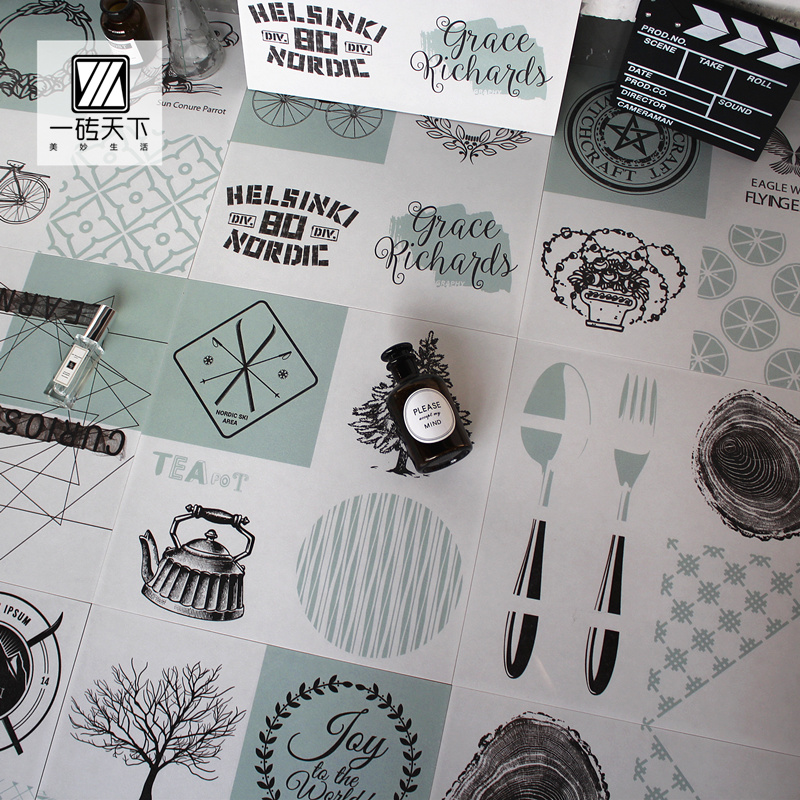 European-style pastoral art tile tea dining room bedroom floor tile kitchen bathroom balcony wall tile 400*400