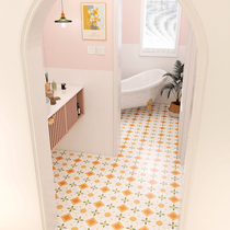 Style de ventilateur tuile de toilette retro petite fleur en brique cerisier fleur fleur de salle de bain mur en brique Cuir de toilette balcon antidérapant