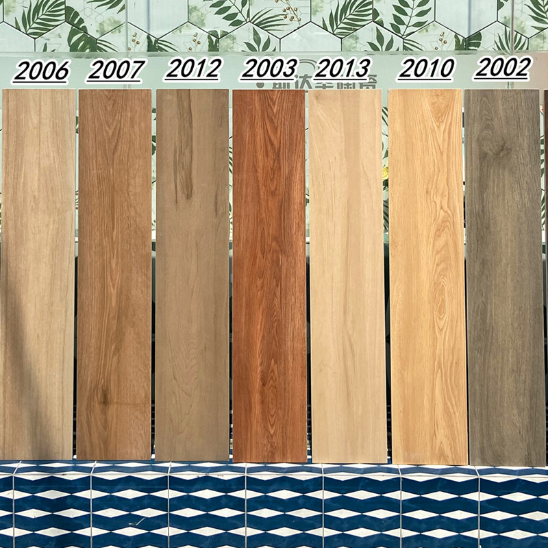 Nordic full-body all-porcelain straight edge wood grain brick 200×1000 living room bedroom dining room imitation solid wood non-slip floor tile