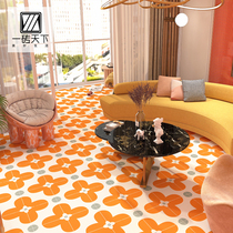 Orange Parquet Tiles Fuku Folk Sleeping Color Toilet Balcony Anti-Slip Floor Tiles Kitchen Bathroom Background Wall Flower Brick