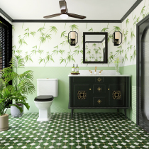Fa-style retro butter fruit green toilet flower brick tiles Nanyang Wind Lady Yogyakarta Bathroom Kitchen Bamboo Wall Brick and Brick Tiles
