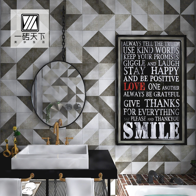 Concise modern geometry cement ash tile 200 toilet kitchen metope ground brick individual character is small pure and fresh flower piece