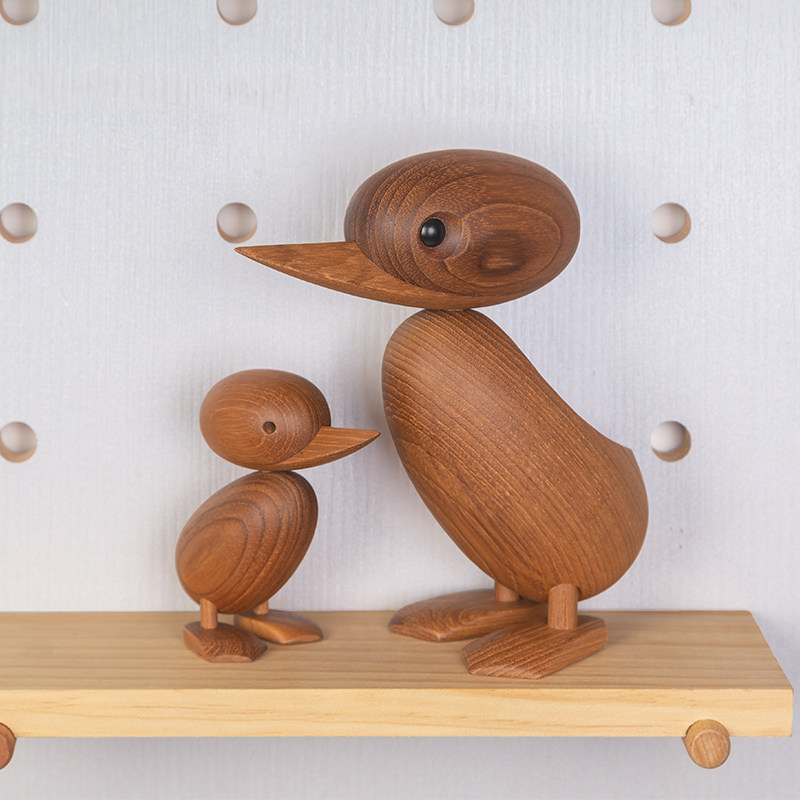 Wood Mesh Original Danish Puppet Duck Web Red Small Swing Piece Wall Cave Plate Shelf Adornment