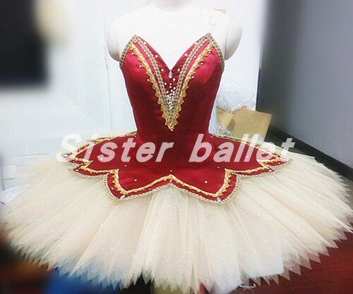 Adult tutu handmade TUTU sleeping beauty flower fairy flower essence costume wine red Esmeralda handbell