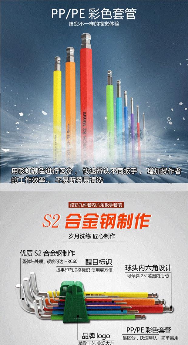 Star SATA Tools Rainbow Series Extra Long Ball Head Hexagon Set 09101CH Single 80104CH - Dụng cụ cầm tay kìm knipex