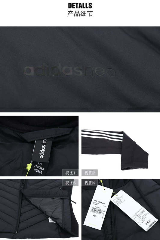 Adidas NEO Womens 2018 mùa thu áo khoác thể thao mới ấm áp giản dị trùm đầu xuống áo khoác DM4349 - Thể thao xuống áo khoác