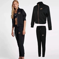 Bộ đồ Nike nữ mùa thu 2018 áo khoác mới giản dị áo khoác dệt kim thoáng khí quần thể thao 932056-010 bộ thể thao nữ hàng hiệu