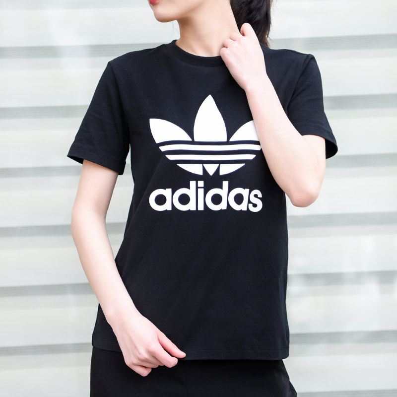 Adidas clover nam và nữ 2019 mới thể thao nửa tay áo thoáng khí mẫu đôi áo thun ngắn tay CW0709 - Áo phông thể thao áo thun thể thao nam