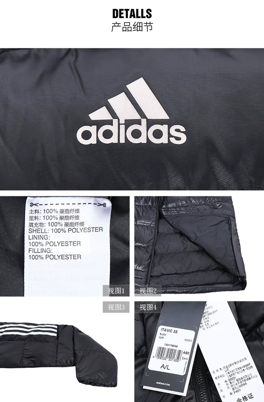 Quần áo cotton Adidas nam 2018 mùa đông dài trùm đầu áo gió thể thao ấm áp áo khoác DM2196