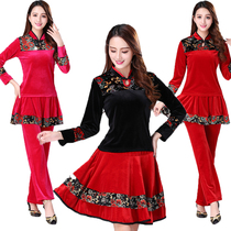 Yang Liping Square Dance Clothes 2018 New Womens Adult Set in the Old Fall and Winter Long Sleeve Golden Dance Clothes