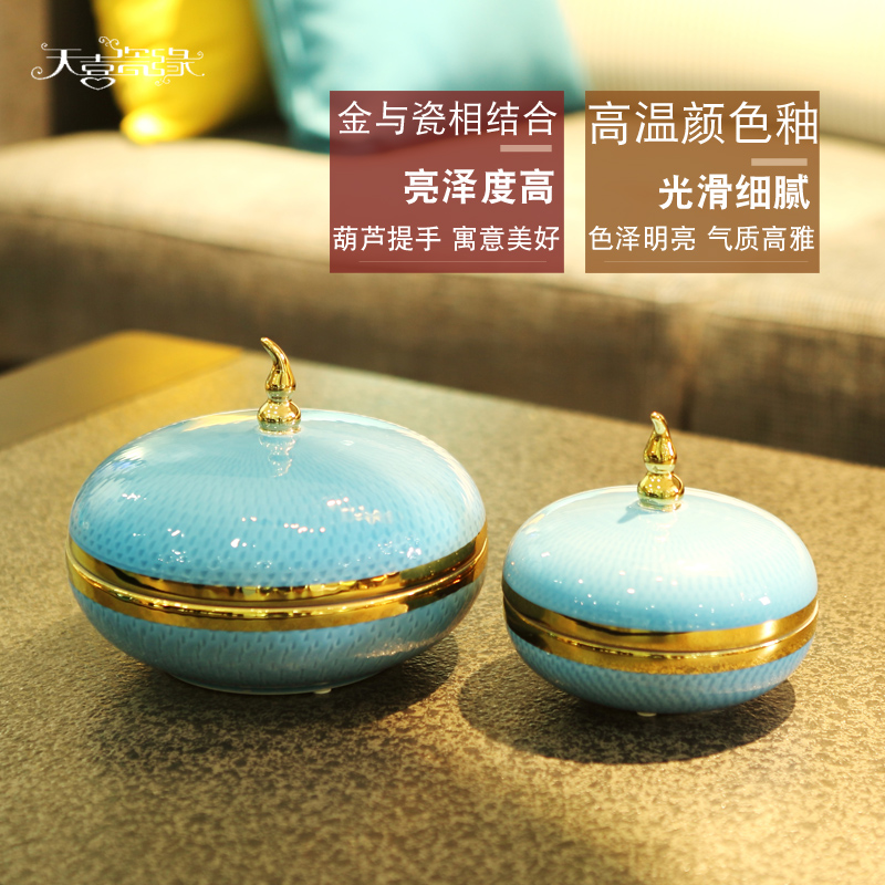 Modern light key-2 luxury decorative ceramic Mediterranean furnishing articles creative new Chinese style sitting room between example caddy fixings household decoration